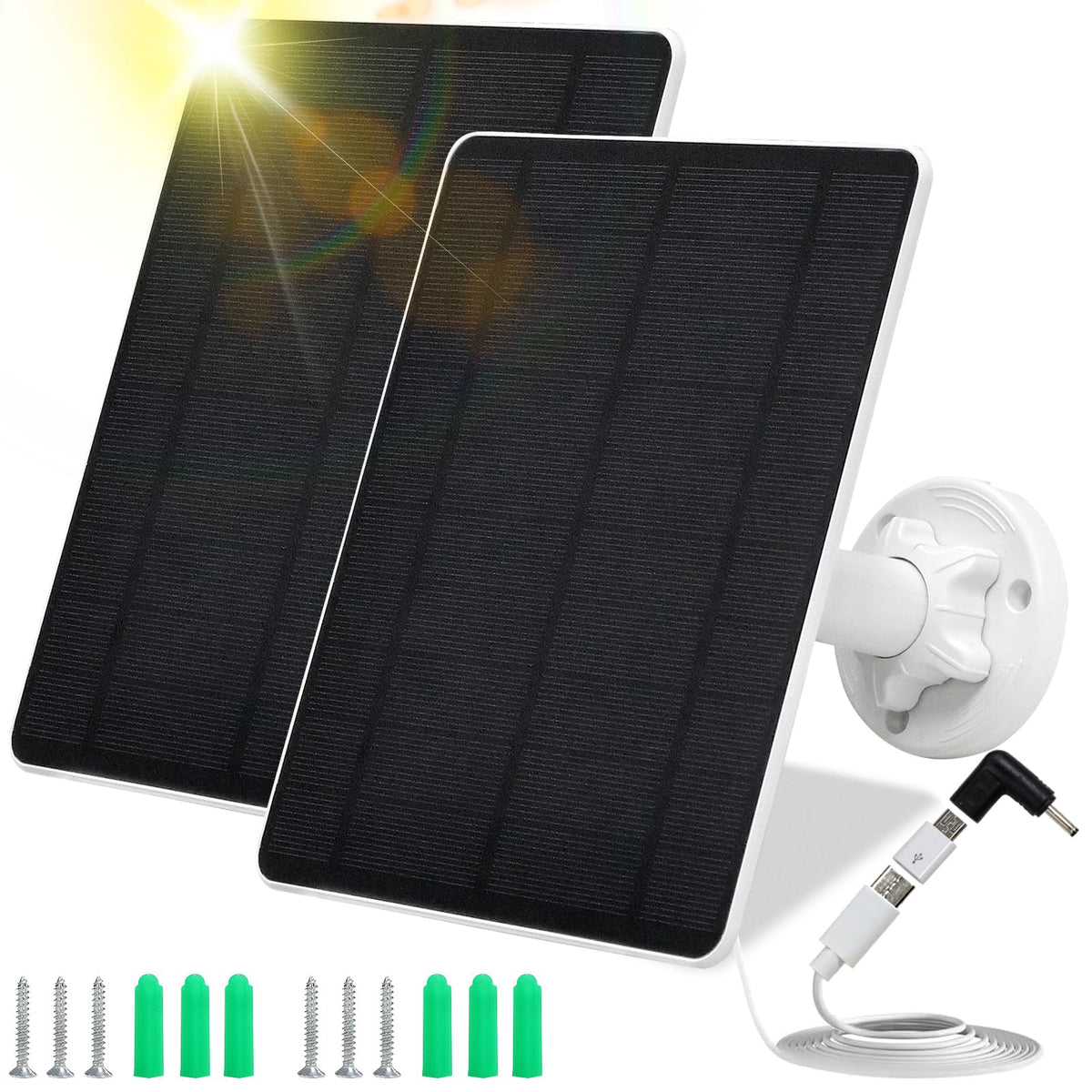 Solar Panel for Security Camera,5W USB Solar Panel for Cameras DC 5V