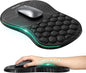 TECKNET Ergonomic Mouse Pad with Wrist Rest, Soft Mousepad with Massage Design, Memory Foam and Non-Slip PU Base for Pain Relief, Gaming Mouse Pad for Desk, Home, Office, 12x8 Inches, Black White