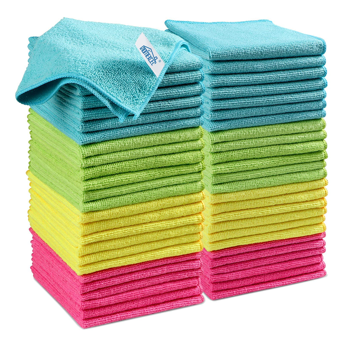 HOMEXCEL 100PK Microfiber Cleaning Cloth, Cleaning Rag for Home, 11.5x11.5