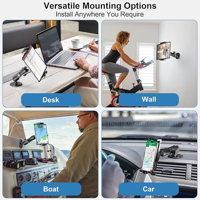 Keuvirya Heavy Duty Tablet Mount for Truck & Vehicle, Drill Base iPad Mount