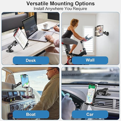 Keuvirya Heavy Duty Tablet Mount for Truck & Vehicle, Drill Base iPad Mount