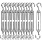 13 Pack M6 Turnbuckle Hook & Hook Turnbuckles, 304 Stainless Steel Turnbuckle, Heavy Duty Turnbuckle for Wire Rope Tension