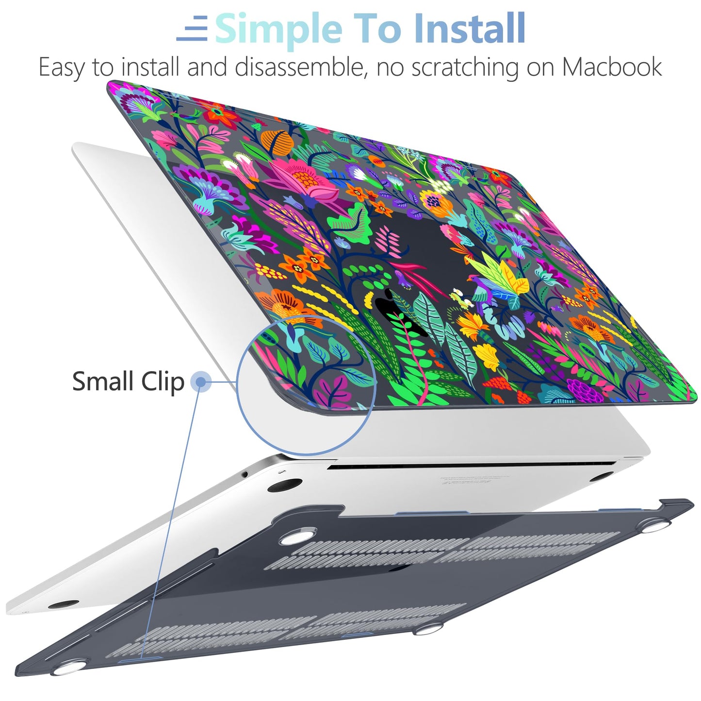 MEEgoodo Case for MacBook Pro 13 inch Case 2022 2021 2020 A2338 M2/M1 A2251 A2289,Laptop Hard Shell with Keyboard & Camera Cover Compatible with 13 inch MacBook Pro,Bright Flowers & Tropic Leaves