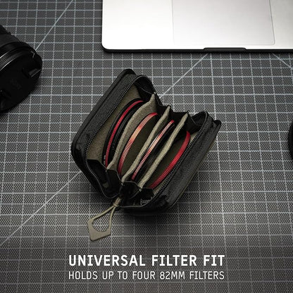 WANDRD Lens Filter Case - Store 4 Filters in Your Camera Backpack or Camera Case, Protect Photography Accessories from Scratches, Dust & Impact (Yuma Tan)