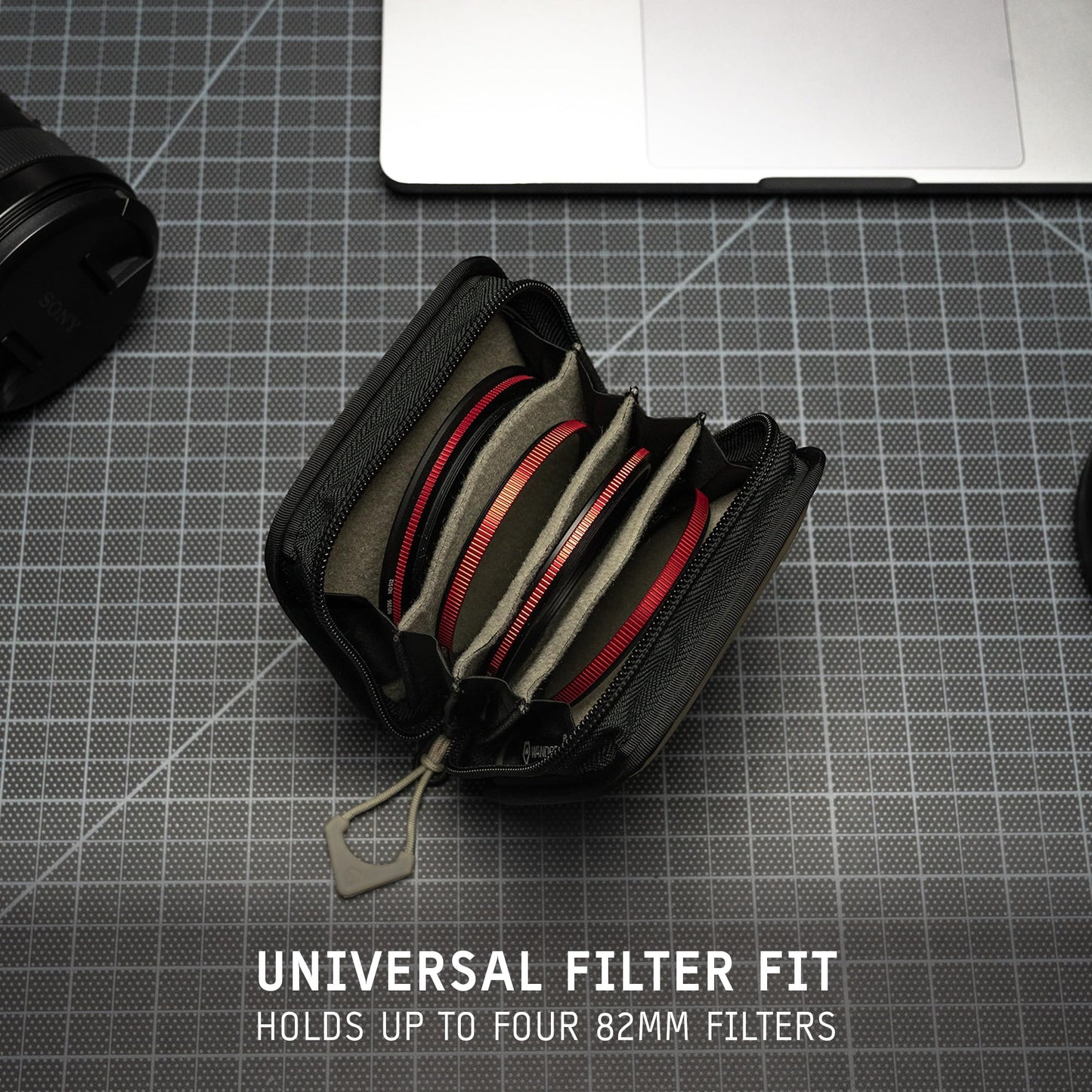 WANDRD Lens Filter Case - Store 4 Filters in Your Camera Backpack or Camera Case, Protect Photography Accessories from Scratches, Dust & Impact (Yuma Tan)