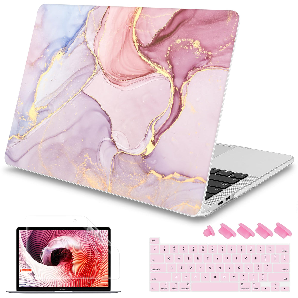 Mektron Designed Case for MacBook Pro 16 Inch A2141 Cover 2019 Release 16" with Liquid Retina Display/Touch ID, Plastic Hard Shell with Keyboard Skin & Screen Protector, Butterfly Flower C077