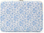 Puffy Laptop Sleeve 13-15.6 Inch Cute Quilted Laptop Protective Case Padded Floral Computer Sleeve for MacBook (B-Blue, 11 Inch)