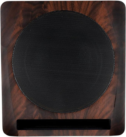 Rockville APM10D Active Studio Subwoofer in Dark Wood, 10", 400W, MDF Wood, RCA/XLR/Optical, Front-Firing Port, Perfect for Studios and Music Production