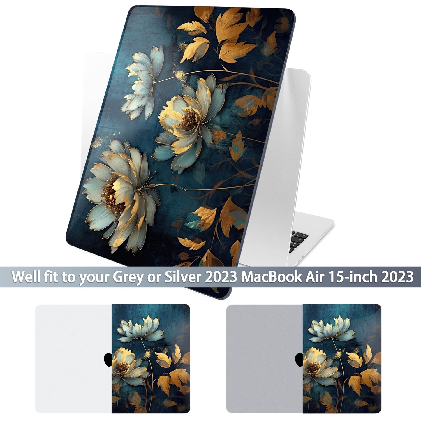 Batianda Case for MacBook Air 15" with M5 M4 M3 M2 Chip, Blooming Flowers