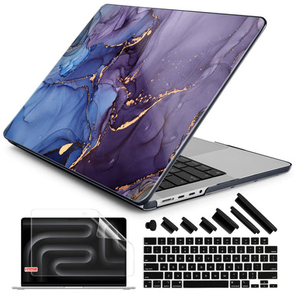 DONGKE Compatible with MacBook Pro 16 Inch Case (2026-2021 Release, M5 M4 M3 M2 M1 Pro/Max Chip), Plastic Hard Shell Cover with Keyboard Cover & Screen Protector for MacBook Pro 16", Abstract Marble
