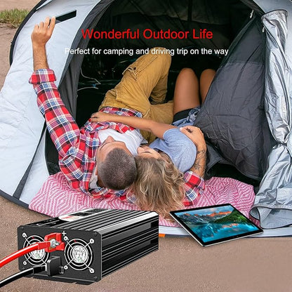 Xijia 1500W(Peak Power 3000W) Pure Sine Wave LCD-Display Solar Power DC 12V Inverter AC 120V 60HZ Solar Converter for Home Use car (DC12V (Range 10V-15V) 1500W