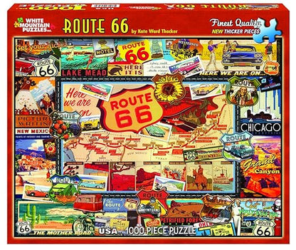 White Mountain Puzzles Route 66 - 1000 Piece Jigsaw Puzzle