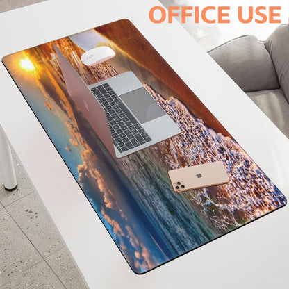 NIYLYNSYN Mouse Pad Large Nice Sunset Non-Slip Game Desk Mat with Stitched Edge Laptop Keyboard Desk Pad for Work Home Gaming (35.4 x 15.7 Inches)