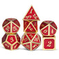 DNDND Metal Dice Set D&D, 7 die Metallic Polyhedral Dice Set with Gift Metal Box and Gold Number for DND Dungeons and Dragons Role Playing Games (Black and Gold)
