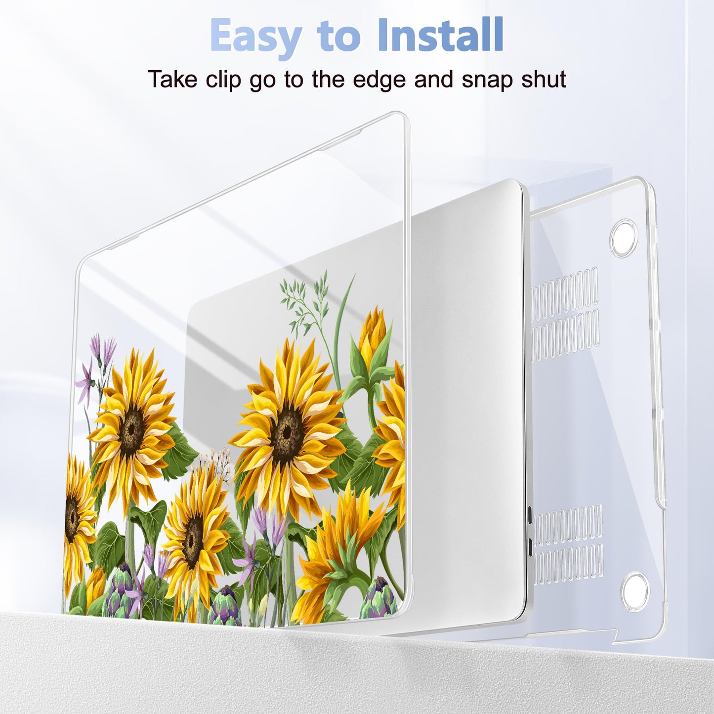 Lepeoac for MacBook Pro 16 inch Case 2019 2020 Release Model A2141, Plastic Hard Shell Cover with Keyboard Cover & Screen Protector for MacBook Pro 16 inch with Touch Bar & Touch ID, Sunflowers