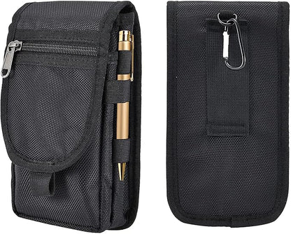 2 Packs Large Smartphone Pouch, Phone Pouch, Cell Phone Holster, Multi-Purpose Tool Holder, Tactical Carrying Case Belt Loop Pouch Men’s Waist Pocket for Hiking, Camping,Rescue Essential