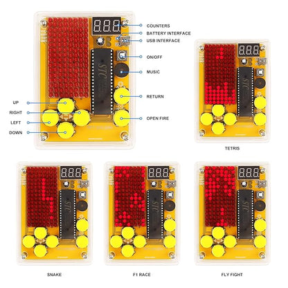Soldering Practice Kit DIY 5 Retro Classic Games Plug-in Circuit Kit Learn Soldering Kit for Beginners