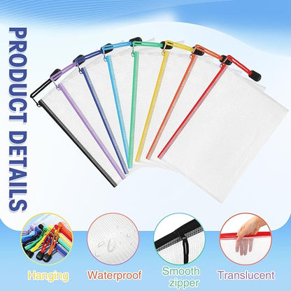 Jetec 32 Pcs Mesh Zipper Bags Toy Storage Bikini Organizer Bag Bolsas Para Guardar Trajes De Baño Waterproof Zipper Reusable Pouch Puzzle Multipurpose for Storage Office(Sweet Color,7.5 x 5 Inch)