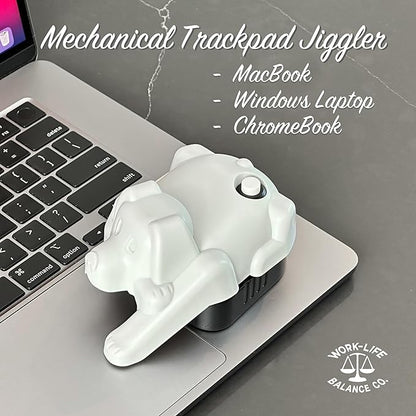 Laptop Trackpad Jiggler -AA Battery Lasts 6 Months -Undetectable -Cordless Mouse Jiggler -Does Not Work on DeII -Keeps Touchpad Active, Laptop Awake -Mechanical Mouse Mover -ON/Off Switch (Gray Dog)
