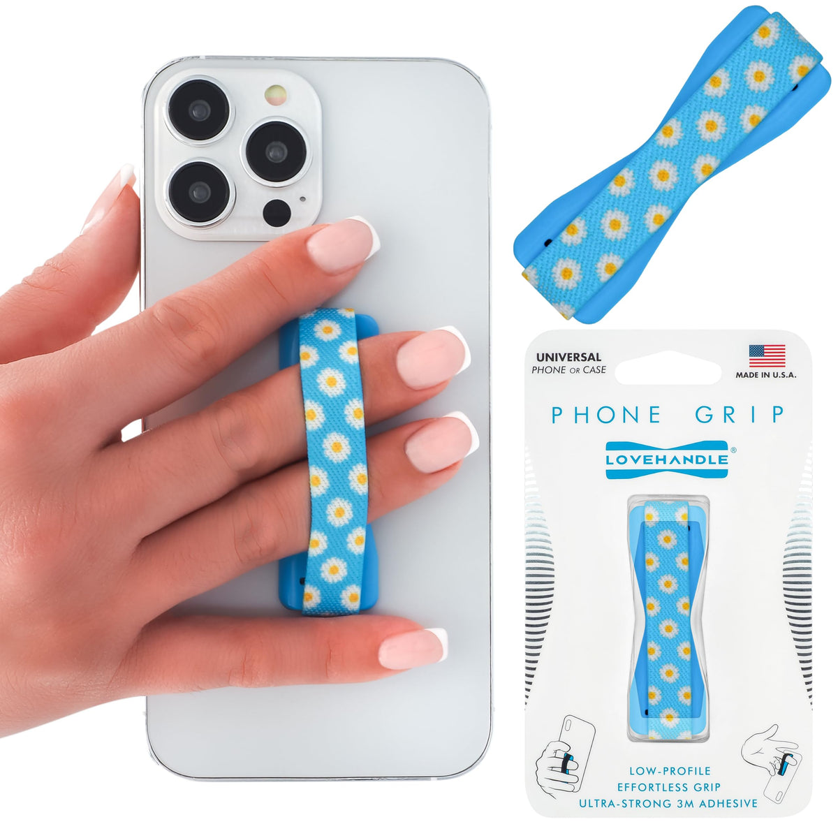 LOVEHANDLE Original Universal Phone Grip - Black and White Checkered