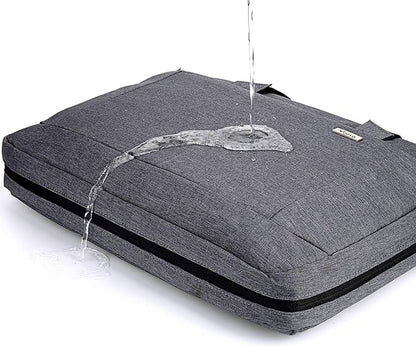 Voova Laptop Bag Case 17 17.3 Inch Computer Sleeve Messenger Bag with Shoulder Strap Expandable Waterproof Large Capacity Business Briefcase for Work Travel Fit 17-18” Laptop, Men Women, Gray