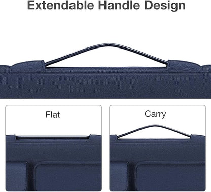 MOSISO 360 Protective Laptop Case 13.3 inch, 13-13.3 inch Laptop Sleeve Compatible with MacBook Air/Pro 13 / Pro 14, HP Dell ASUS Lenovo, Side Open Bag with 2 Raised&1 Flapover Pockets, Navy Blue
