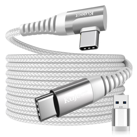Kuject 16FT Link Cable Compatible for Quest 3S / 3/2 / Pro, Pico 4, Silver
