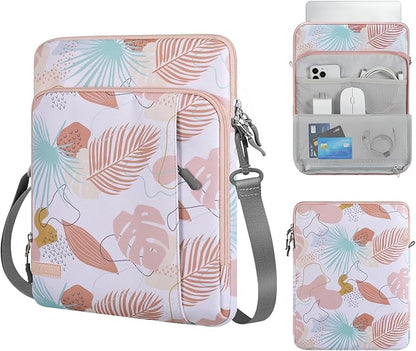 MoKo Laptop Sleeve Bag for 13.3-14 Inch, Notebook Carrying Case with Pocket Fits New MacBook Pro M3/M2 14" /13" M2/M1 Pro/M1 Max 14.2 2023-2021/Air 13.6" M2 2022, Surface Pro 9/8 13", Tropical Leaf