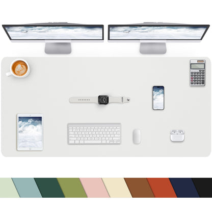 Desk mat Large, Leather Desk Pad Protector,Office Desk Mat,Mouse Pad, Non-Slip Desk Blotter, Laptop Desk Pad, Waterproof Desk Writing Pad for Office&Home (Ivory White, 48" x 24")