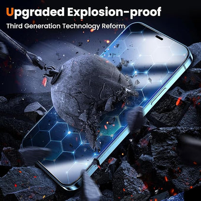 UniqueMe for iPhone 12 / iPhone 12 Pro Screen Protector - [Military Grade Shatterproof & 9H+ Hardness] Screen Protector 12 Pro Tempered Glass Full Coverage Protection, Easy Installation, 2 Packs