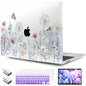 TWOLSKOO Compatible with MacBook Pro 13 inch Case 2023-2016 A2338 M2/M1 A2251 A2289 A2159 A1989 A1706, Plastic Hard Shell Cover & Keyboard Skin & Screen Protector, Colorful Hydrangea