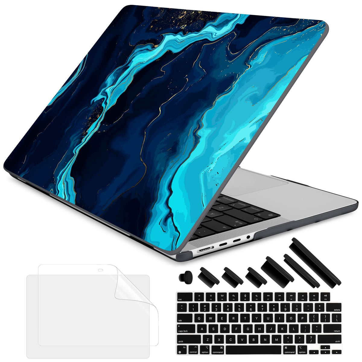 DONGKE Compatible with MacBook Pro 16 Inch Case (2026-2021 Release, M5 M4 M3 M2 M1 Pro/Max Chip), Plastic Hard Shell Cover with Keyboard Cover & Screen Protector for MacBook Pro 16", Garden Florals