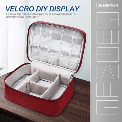 Electronics Organizer Travel Universal Cable Organizer Bag Waterproof Electronics Accessories Storage Cases for Cable, Charger, Phone, USB, SD Card, Hard Drives, Power Bank, Cords