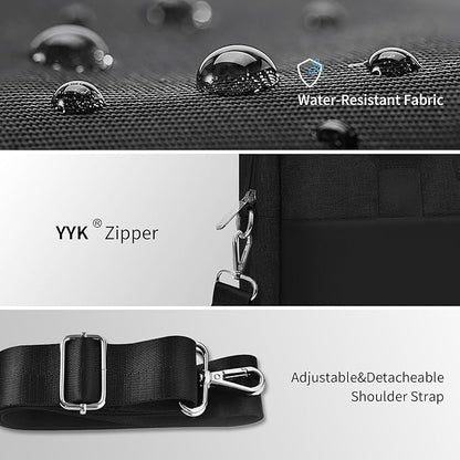 WIWU Laptop Bag 15.6 16 Inch for Men Laptop Case with Shoulder Strap Water-Resistant Messenger Work Bag for Business Compatible with MacBook Air Pro/Dell XPS/HP Envy/Microsoft Surface(Black)