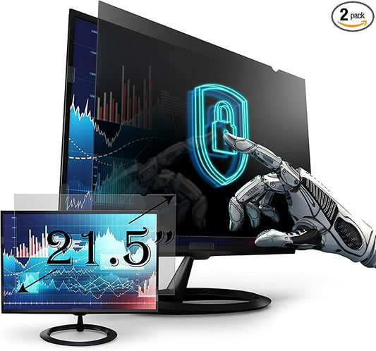 [2 Pack] Premium Privacy Screen Filter for 21.5 Inches Desktop Computer Widescreen Monitor with Aspect Ratio 16:09. Anti Glare and Anti Blue Light Protection