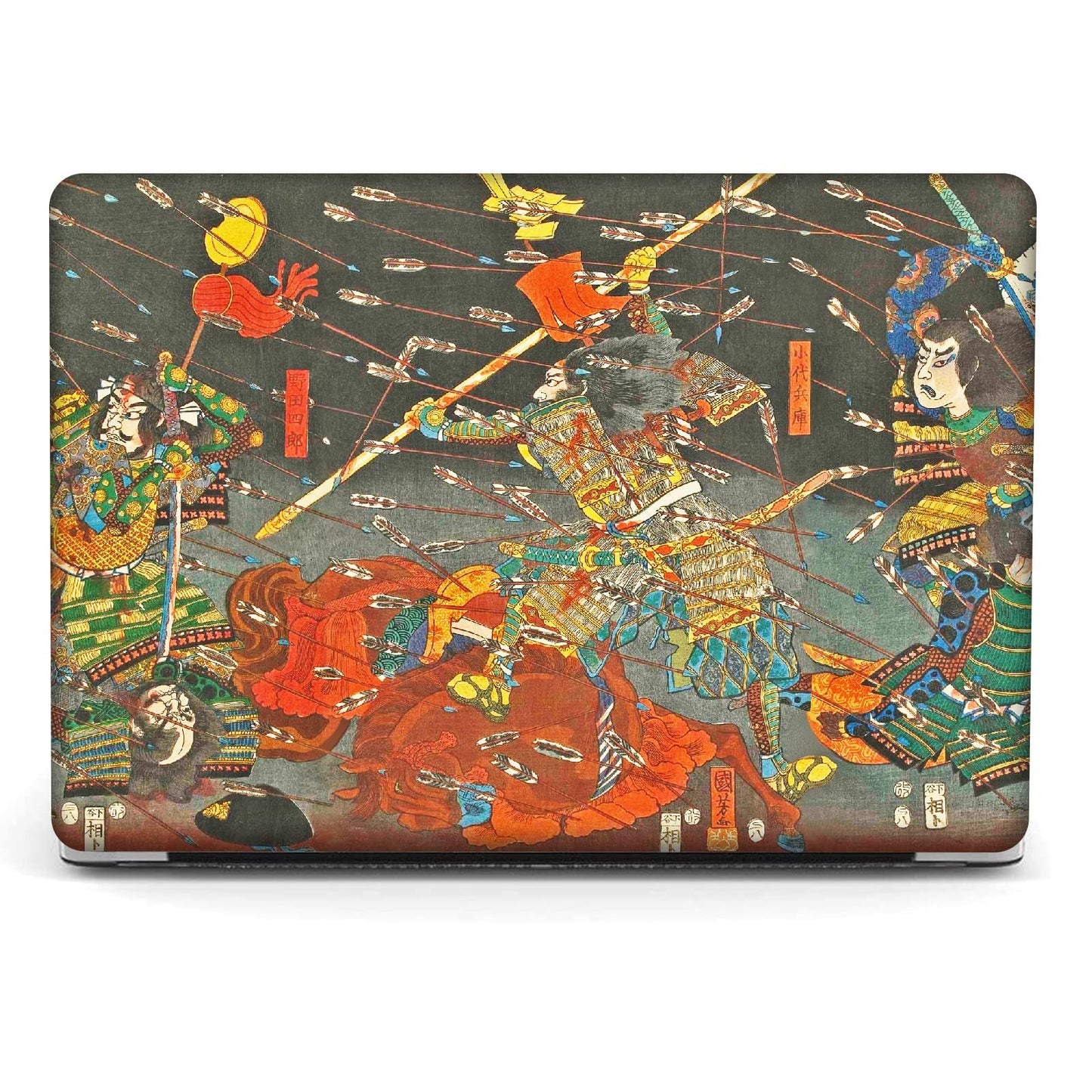 Berkin Arts Compatible with MacBook Air 13 inch Cover, 2022-2018 Release A1932 with Touch ID with Keyboard Cover & Screen Protector Ukiyo-e (The Kusunoki's Final Attack by Kuniyoshi)