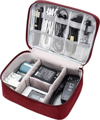 VOCUS Electronics Organizer Travel Cable Organizer Bag for Electronics Accessories, Portable Tech Carring Large Storage Case for Charger, Cord, Power Bank, Hardware