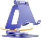 Nulaxy Rotatable Cell Phone Stand, Fully Adjustable Foldable Desktop Phone Holder Cradle Dock, Thick Case Friendly, Compatible with All Phones, Nintendo Switch, Purple