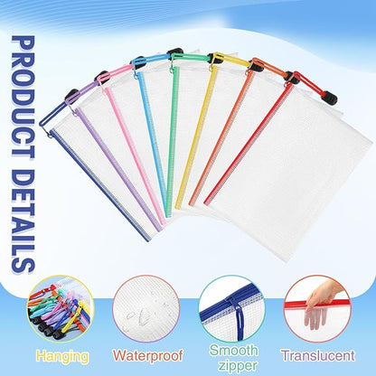 Jetec 32 Pcs Mesh Zipper Bags Toy Storage Bikini Organizer Bag Bolsas Para Guardar Trajes De Baño Waterproof Zipper Reusable Pouch Puzzle Multipurpose for Storage Office(Cute Color,7.5 x 5 Inch)
