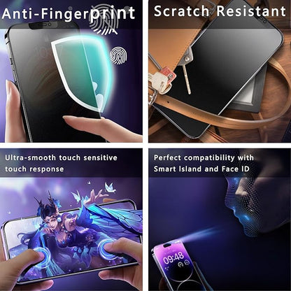 2 Pack Matte Privacy Screen Protector for iPhone 11 Pro and iPhone xs and iPhone x 5.8-Inch Auto Dust Removal, No Bubbles,Anti-Spy Tempered Glass Film, Easy Installation