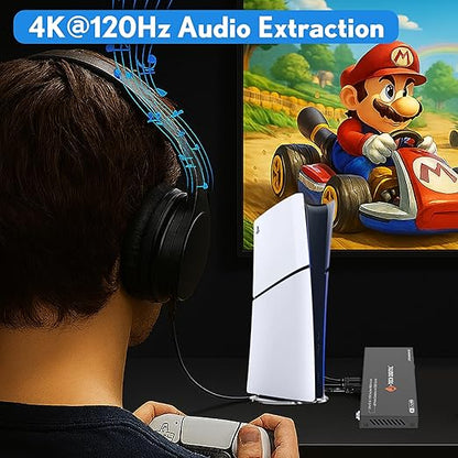 8K HDMI Switch 4 in 1 Out, 8K@60Hz 4K@120Hz 1080P@240Hz with Audio Extraction, HDMI to Optical & Analog 3.5mm, HDR HDCP2.3 EDID Control (JTECH-8KSW41AE)