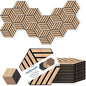 Mollywell Hexagon Acoustic Panels, Natural Oak TH4, 14x12x0.4 Inch, 12 Pack |Wood Veneer|High Density Sound Proofing Wall Panels|Self Adhesive Sound Dampening Felt Wall Tiles|Home Theater|Gaming Room|