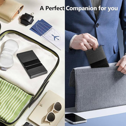 Foldable Bluetooth Keyboard with Touchpad, Wireless Folding Keyboards with PU Leather (Sync up to 3 Devices), Full-Size Portable Keyboard for Android/Windows/iOS