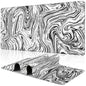 Purple Groovy Flowers Desk Mat,Large Vintage Floral Gaming Keyboard Mouse Pad,Non-Slip Rubber Base Desk Pad Thick Stitched Edges Waterproof Mousepad Mouse Mat 31.5"x11.8"