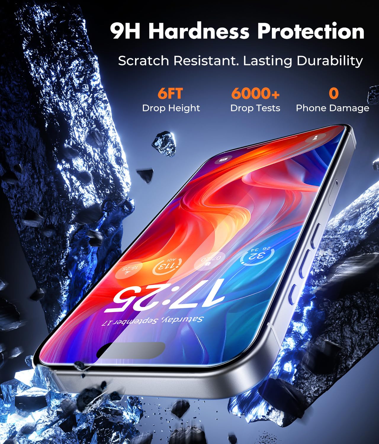 UNBREAKcable 2-Pack Screen Protector for iPhone 16 Pro, Double Shatterproof Tempered Glass [Easy Installation Frame] [9H Hardness] [99.99% HD Clear] [Case Friendly] for Apple iPhone 16 Pro 6.3 inch