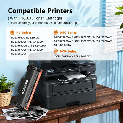 COMBUY TN830XL Toner Cartridge Replacement for Brother TN830XL TN830 TN-830