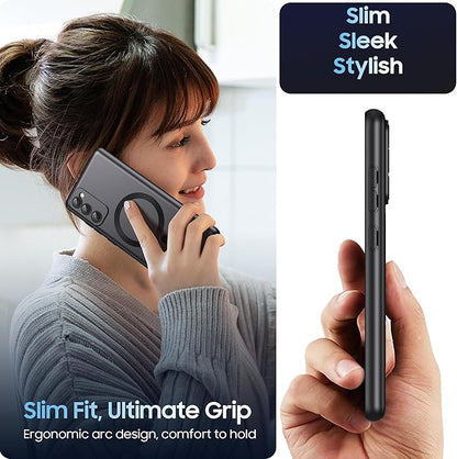 LEKEVO Magnetic for Samsung Galaxy S20 FE 5G Case 【Compatible with MagSafe】【Built-in Camera Lens Protector】 Slim Soft TPU Shockproof Phone Shell (Black)
