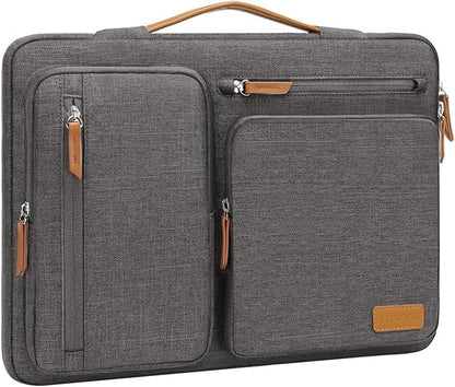 MOSISO 360 Protective Laptop Case 13 inch, 13 inch Laptop Sleeve Compatible with MacBook Air M4 M3 M2 M1 2025-2018/Pro M2 M1 2025-2016, Side Open Carrying Case with 4 Zipper Pockets&Handle, Taupe Gray