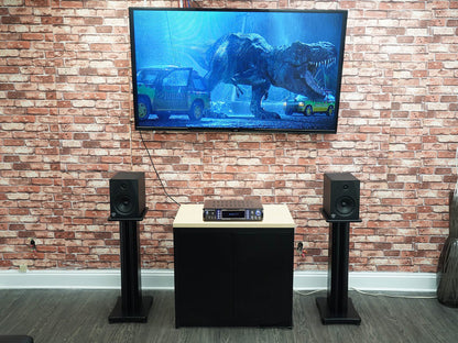 Rockville SS28B Black Wood Grain 28" Solid Home Speaker Stands Pair