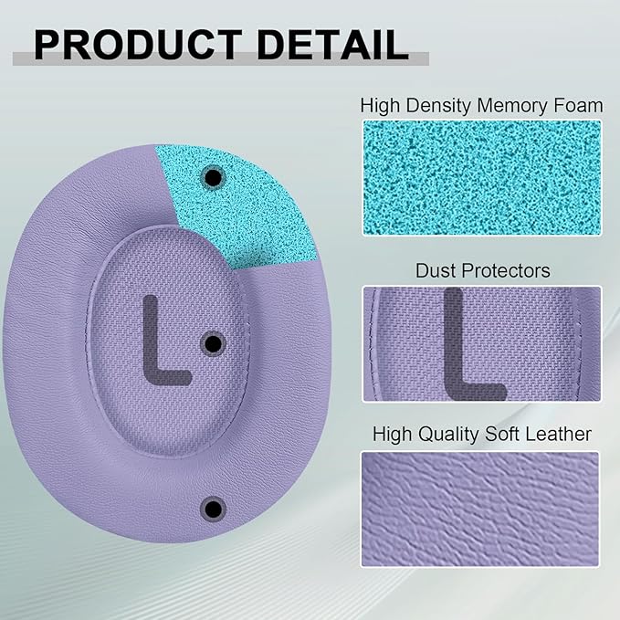 Replacement Ear Pads for JBL Tune 700(700BT)/710(710BT)/720(720BT)/750(750BT,750BTNC)/760(760NC)/770(770NC) Headphones, Headset Ear Cushions, Headset Earpads, Ear Cups Cover (Purple)